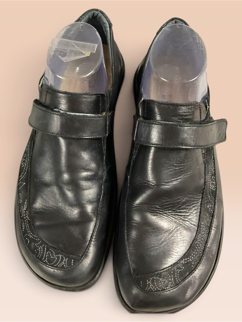 NAOT Marviane Comfort Black Leather Slip-On Loafers with Strap Women's Size 10